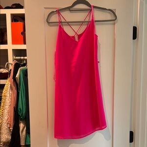 Naked Zebra Hot Pink V-Neck Dress